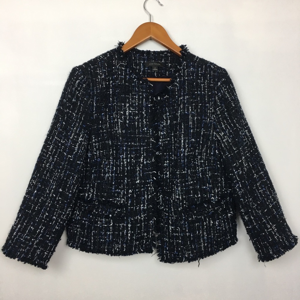 Ann Taylor Navy Tweed Blazer - Picture 3 of 10